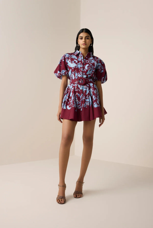 Hemant & Nandita Hiba Collared Mini Dress by Hemant & Nandita from Marina St Barth