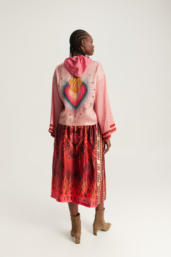 Vanessa Midi Skirt Red Aura by Me 369 from Marina St Barth