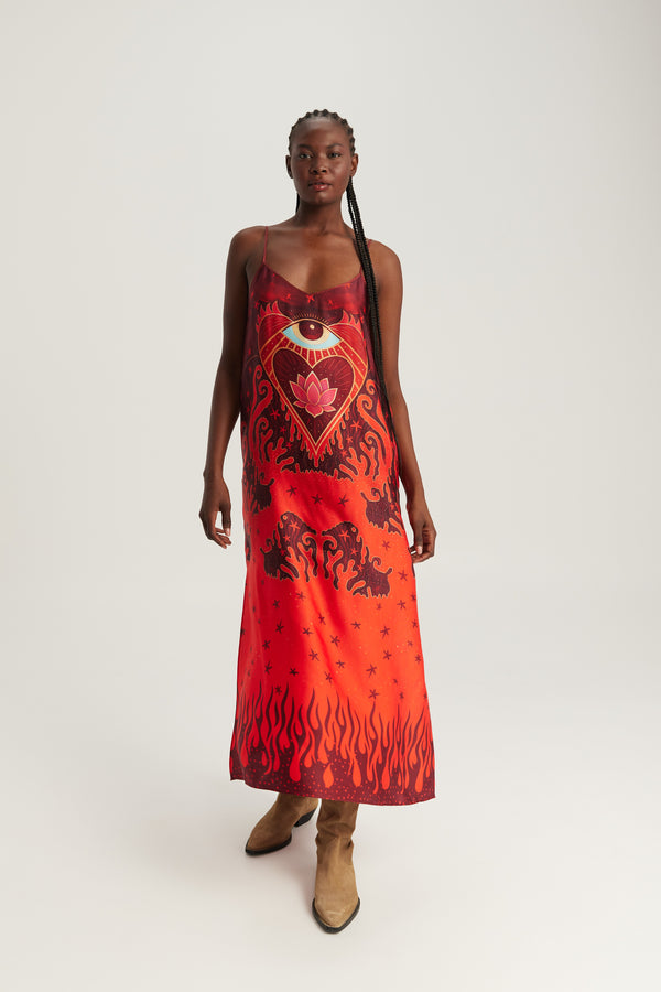 Olivia Camisole Dress Red Aura by Me 369 from Marina St Barth