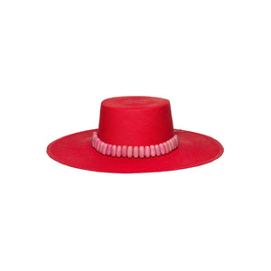 Ecuador Raku Wide Brim Scarlet & Bubblegum Pink by Artesano from Marina St Barth