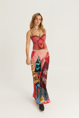 Blakely Slip Skirt Red Aura by Me 369 from Marina St Barth