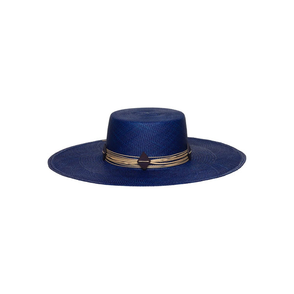 Ecuador Bianca Wide Brim Saphire Blue