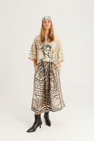 Vanessa Midi Skirt Noir Muse by Me 369 from Marina St Barth