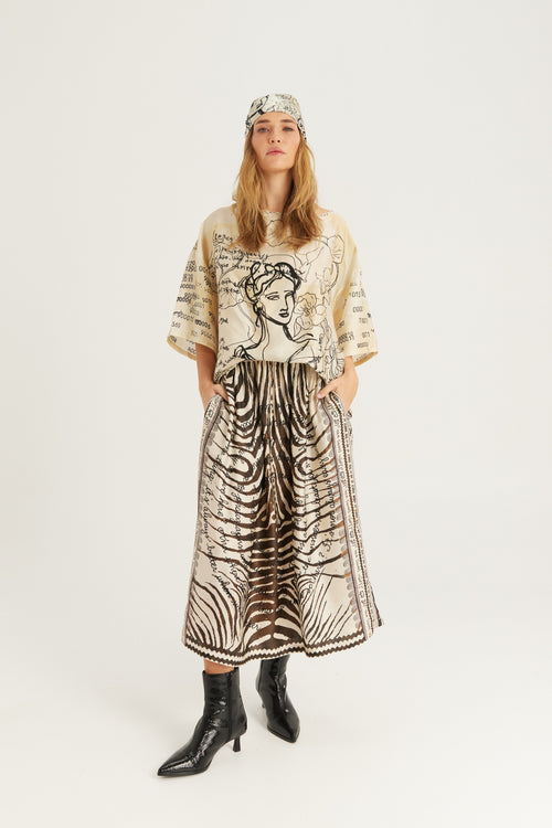 Vanessa Midi Skirt Noir Muse by Me 369 from Marina St Barth