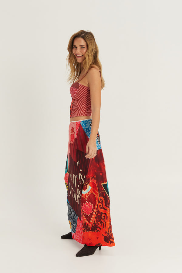 Blakely Slip Skirt Red Aura by Me 369 from Marina St Barth