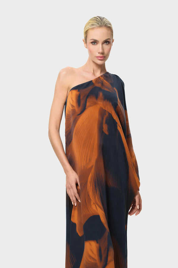 Niluu Loren Calypso One Shoulder Maxi Dress