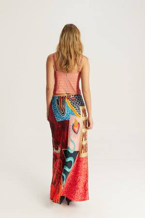 Blakely Slip Skirt Red Aura by Me 369 from Marina St Barth