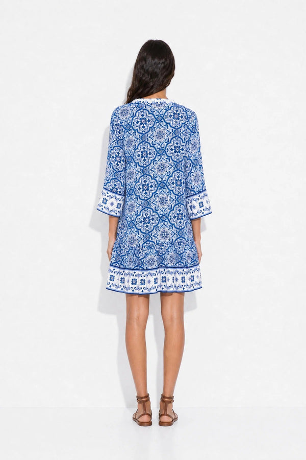 Bianca Dress Blue Tile