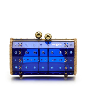 Clutch Strass Gold Blue by Waiwai from Marina St Barth