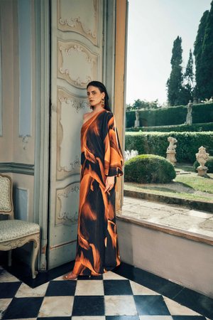 Niluu Loren Calypso One Shoulder Maxi Dress