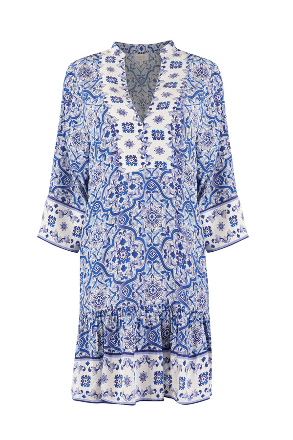 Bianca Dress Blue Tile