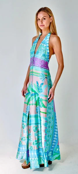 Paris Poolside Glamour Silk Dress