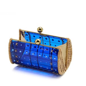 Clutch Strass Gold Blue by Waiwai from Marina St Barth