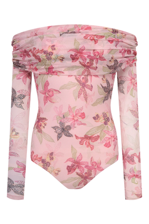 Orchid Tulle Bodysuit by PatBo from Marina St Barth