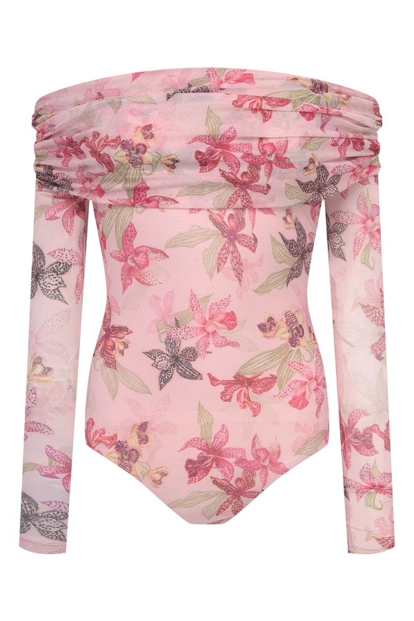 Orchid Tulle Bodysuit by PatBo from Marina St Barth