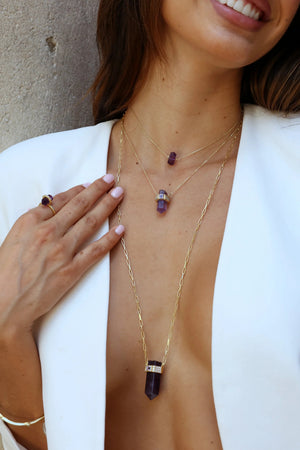 Magical Baby Crystal Amethyst Necklace by Nayla from Marina St Barth