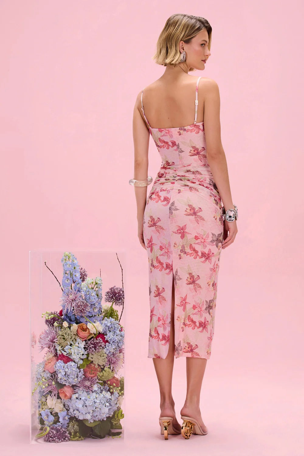 Orchid Bloom Chiffon Midi Dress by PatBo from Marina St Barth