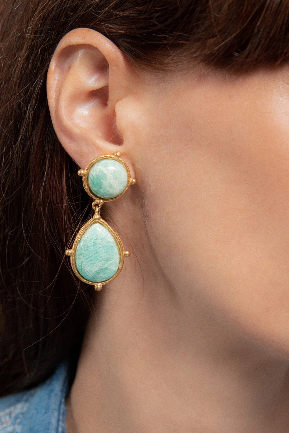 Sylvia Amazonite 2 Stones Dots
