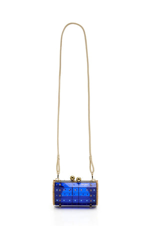 Clutch Strass Gold Blue by Waiwai from Marina St Barth