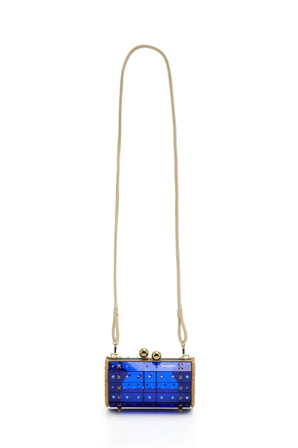 Clutch Strass Gold Blue by Waiwai from Marina St Barth