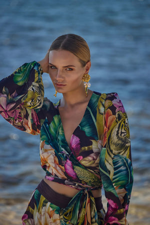 Niluu Farrah Calypso Maia Wrap Top