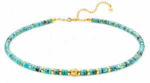 Turquoise Beaded Choker Necklace