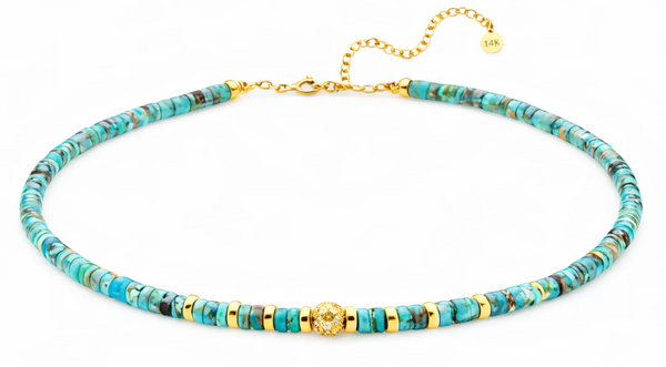 Turquoise Beaded Choker Necklace