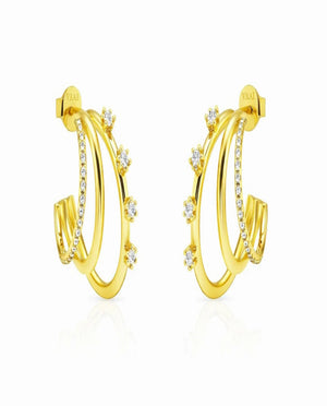 Heidi Three Row Diamond Earrings by Nayla from Marina St Barth