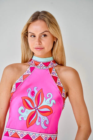 Paris Pink Rococo Silk Dress by Trisha paterson from Marina St Barth