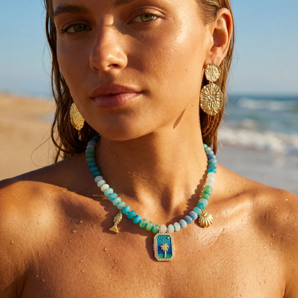 Isla Azul Beaded Necklace by Ashiana from Marina St Barth