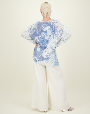 Me369 Victoria Amalfi Linen Printed Cardigan by Me 369 from Marina St Barth