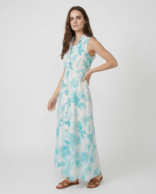 Linen Shirt Dress No Sleeve