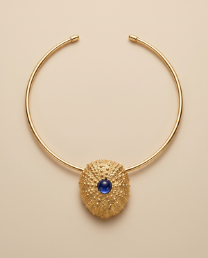Tay Iolite set ‘Werner’s Shell’ pendant on torque