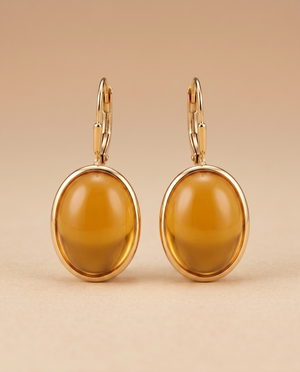 Tay Citrine Set Coffee Bean Eardrops