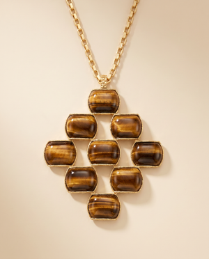 Tay Tiger's Eye set Brick Pendant