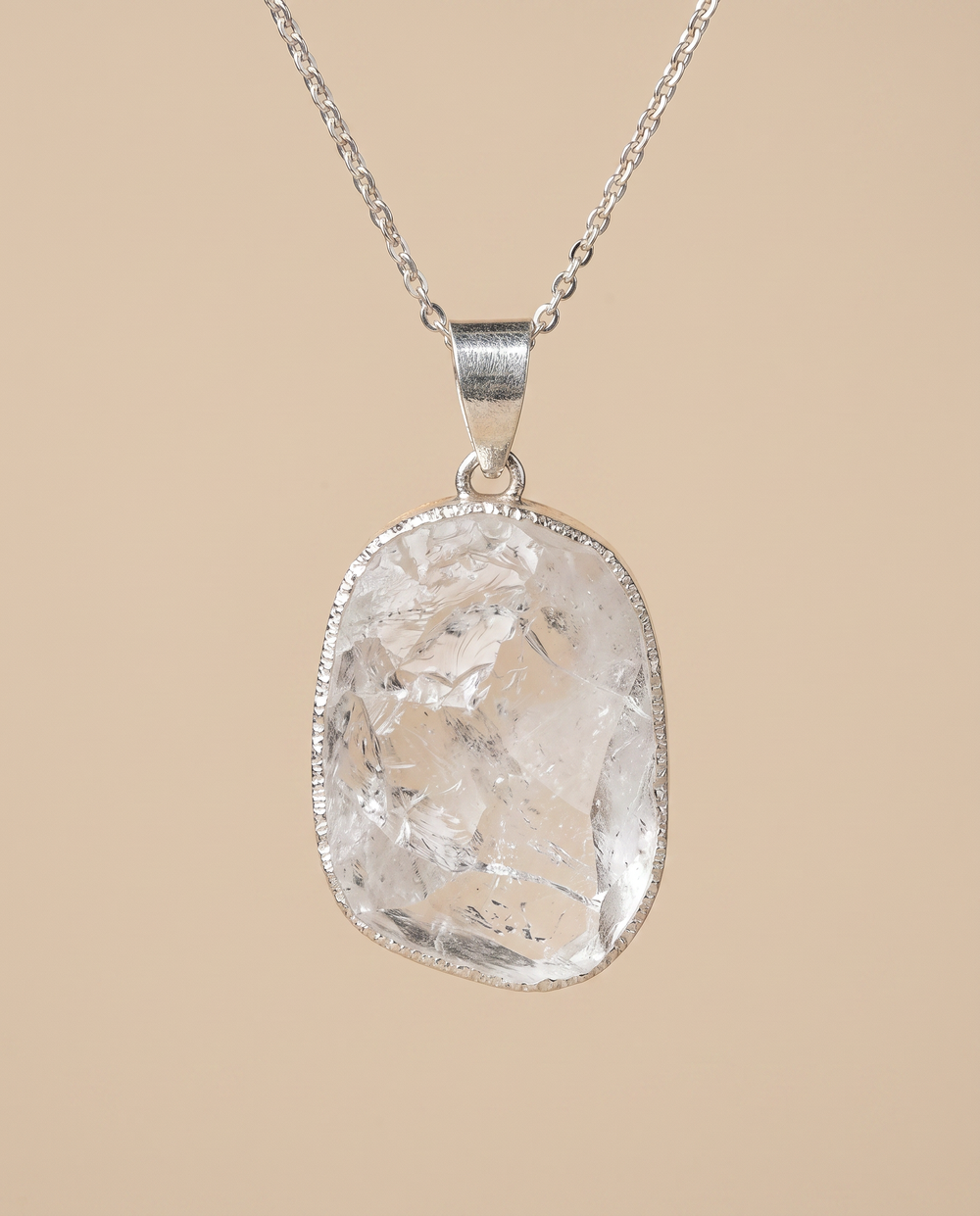 Lassanai Clear Quartz with Sterling Silver Chain