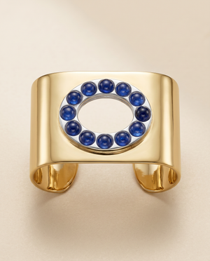 Tay Sapphire Set Clockface Square Cuff