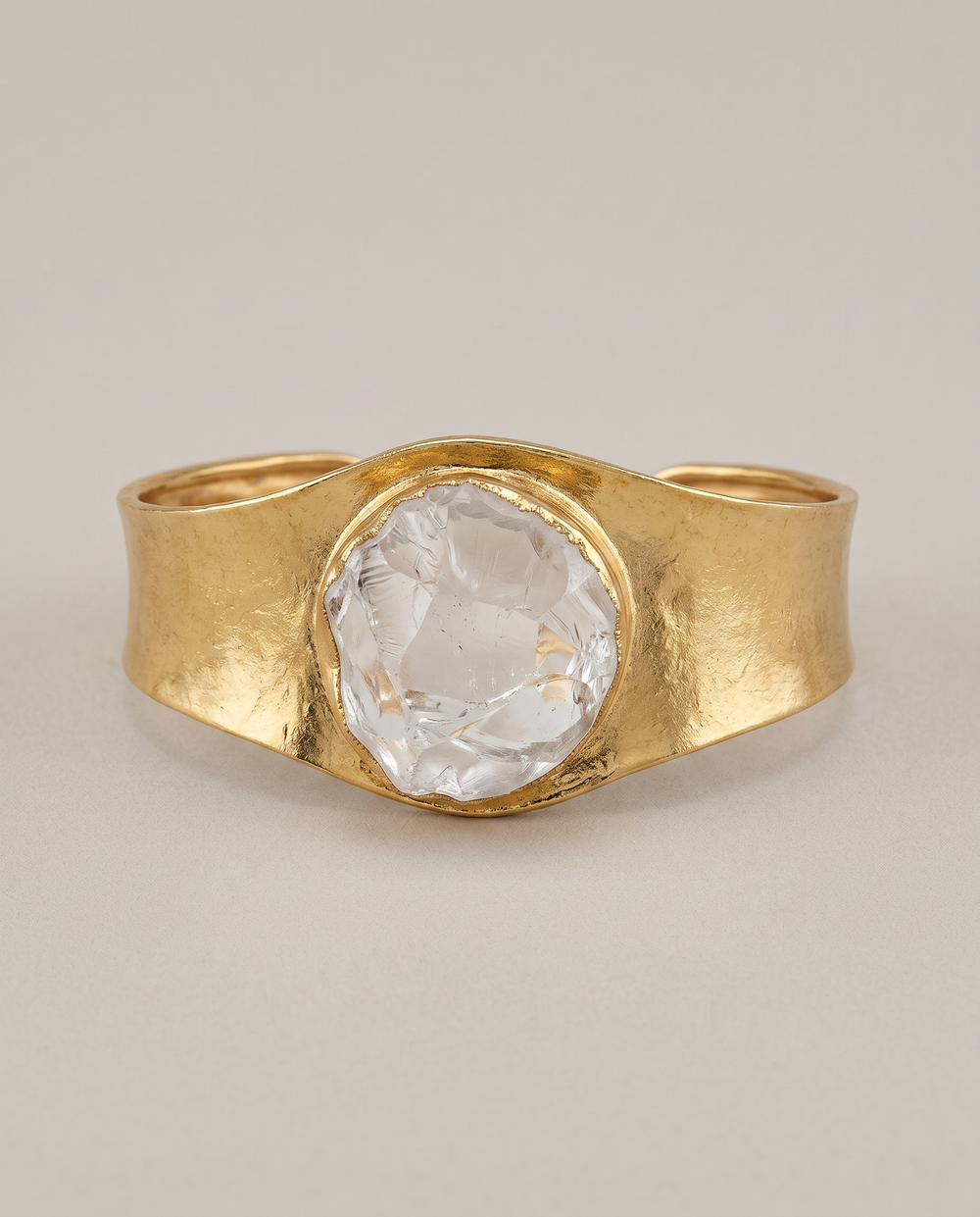 Lassanai Cuff Clear Quartz 18K Gold Vermeil