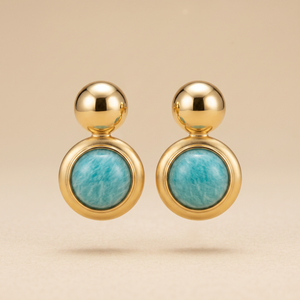 Tay Amazonite Set Double Drop Earrings