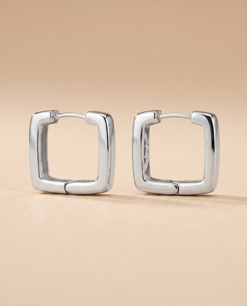 Tay Silver Square Hinged Earhoops by Tay from Marina St Barth