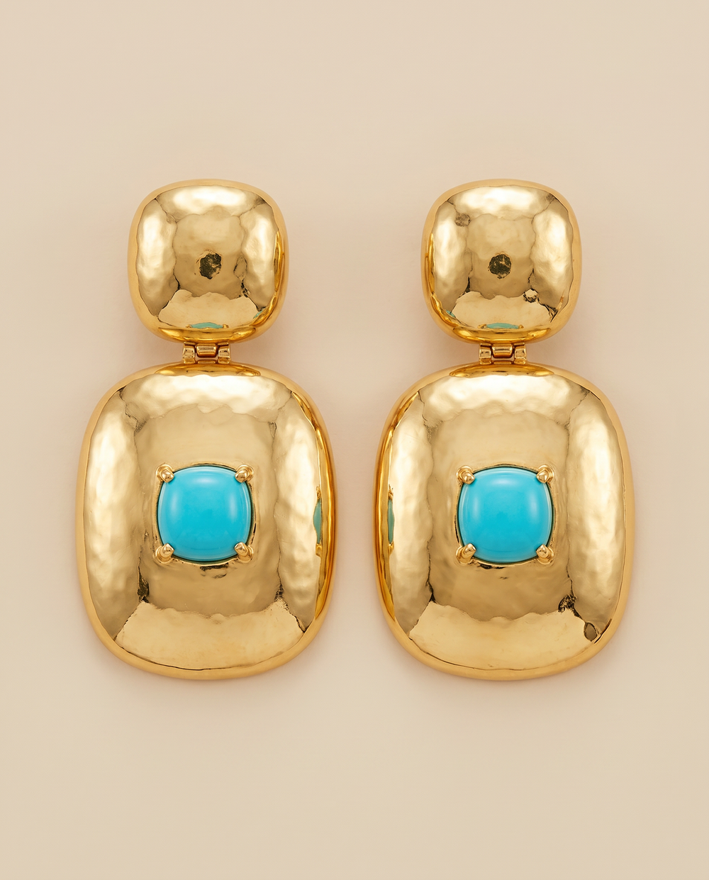 Tay Amazonite Set twin panel Cushion Shape Eardrops