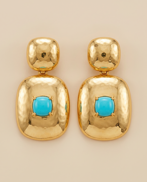 Tay Amazonite Set twin panel Cushion Shape Eardrops