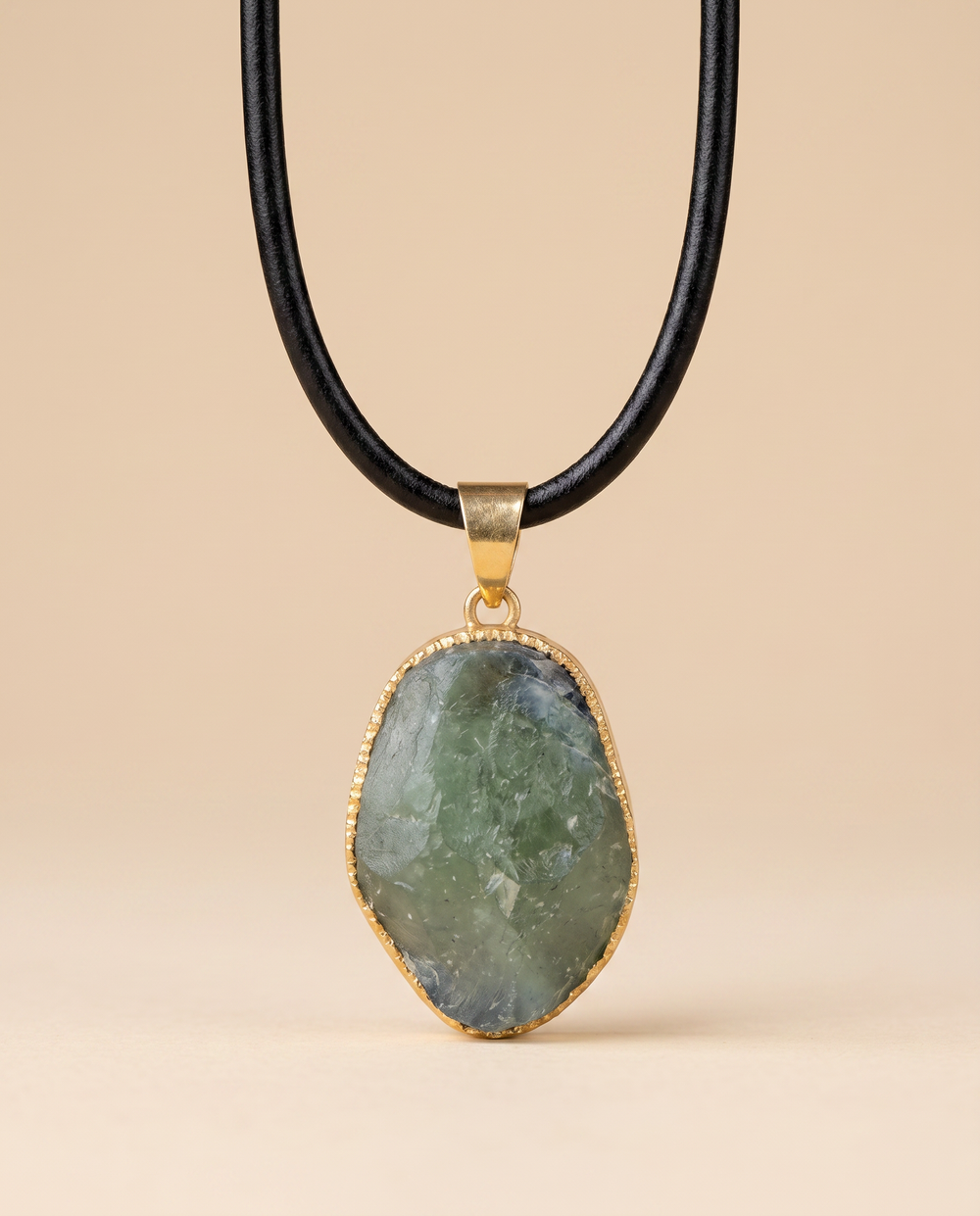 Lassanai Green Fluorite Pendant with Leather Strap