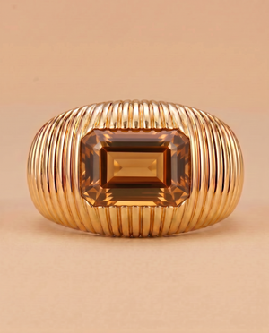 Tay Gemset Flared Wirewrap Ring