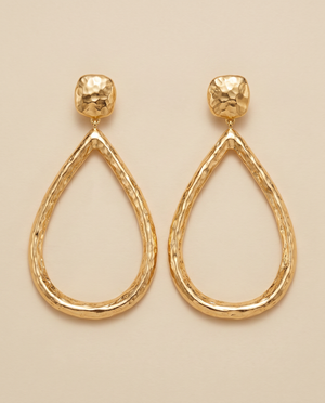 Tay Large Hammered Pear Shape Eardrops