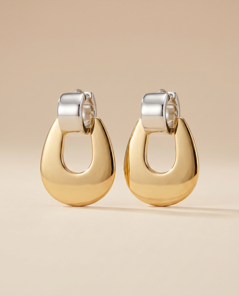 Tay Silver Huggies with Gold detachable Drop by Tay from Marina St Barth