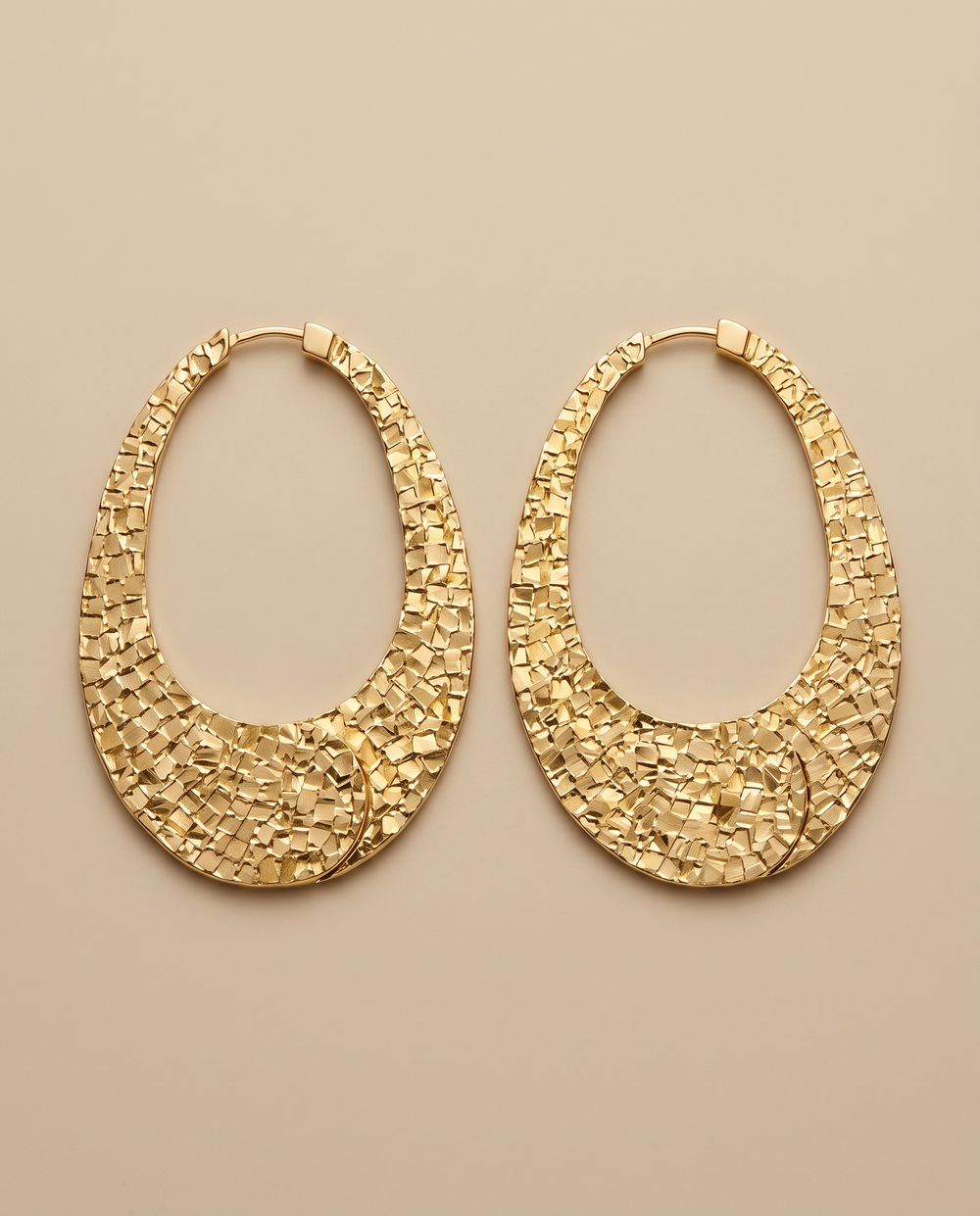 Tay Large Chiselled Earhoops by Tay from Marina St Barth
