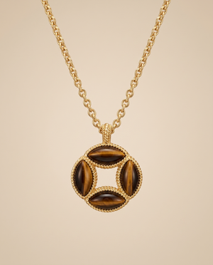 Tay Marquise Set Tiger's Eye Ropetwist Shippo Pendant