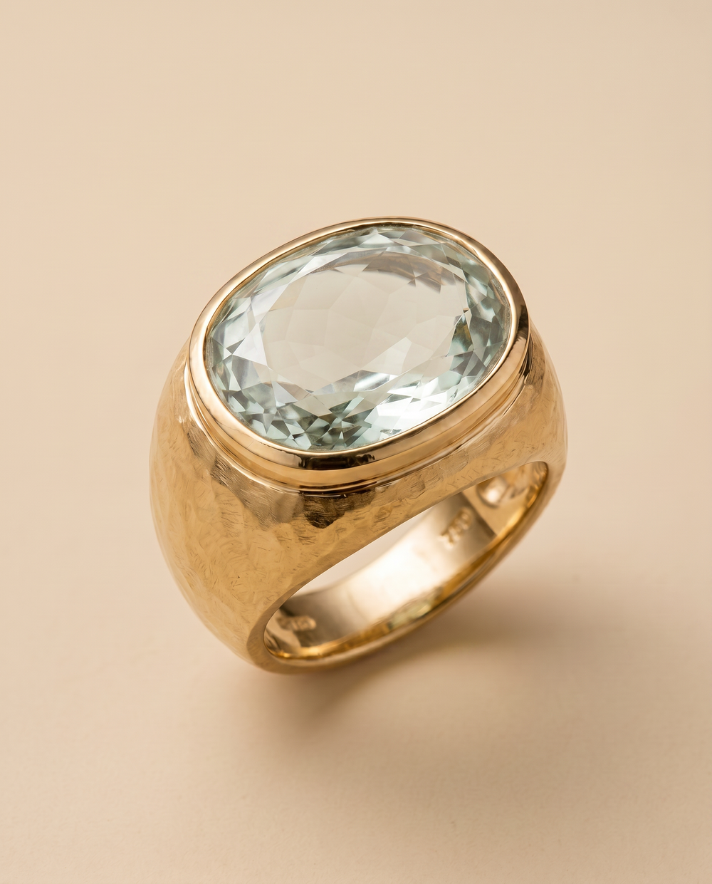 Tay Faceted Green Quartz Tapered Tube Ring by Tay from Marina St Barth