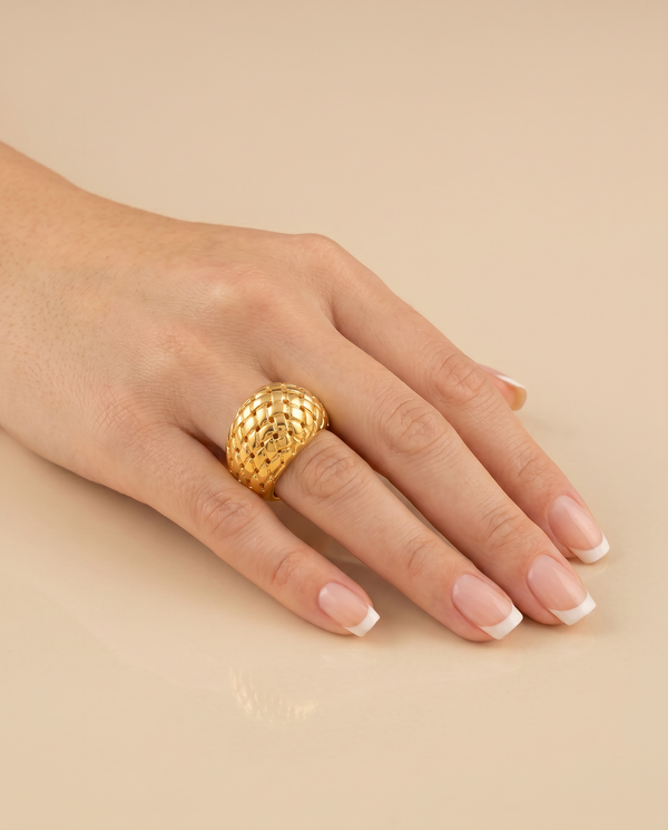 Tay Basketweave Bomb Ring